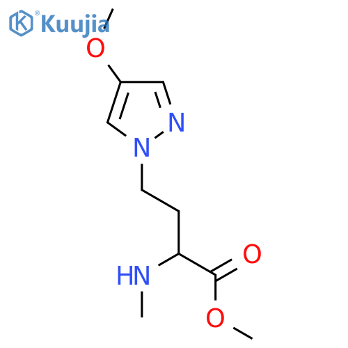methyl 4-(4-methoxy-1H-pyrazol-1-yl)-2-(methylamino)butanoate structure