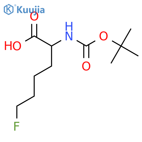 2-{[(tert-butoxy)carbonyl]amino}-6-fluorohexanoic acid structure