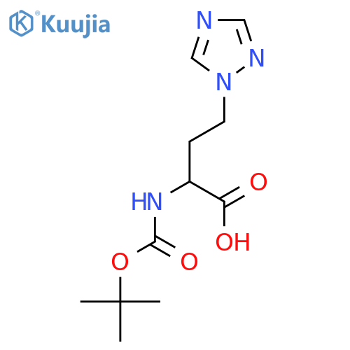 2-{[(tert-butoxy)carbonyl]amino}-4-(1H-1,2,4-triazol-1-yl)butanoic acid structure