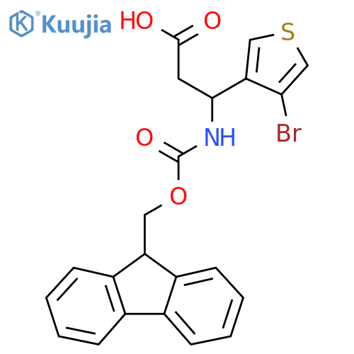3-(4-bromothiophen-3-yl)-3-({[(9H-fluoren-9-yl)methoxy]carbonyl}amino)propanoic acid structure
