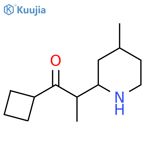 1-Cyclobutyl-2-(4-methylpiperidin-2-yl)propan-1-one structure