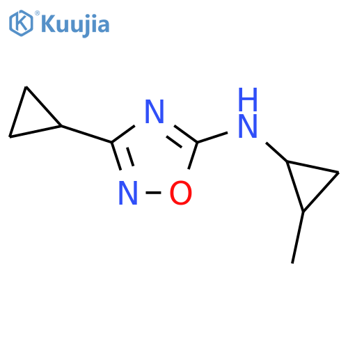 3-Cyclopropyl-N-(2-methylcyclopropyl)-1,2,4-oxadiazol-5-amine structure