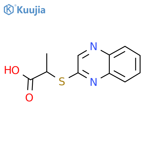 2-(quinoxalin-2-ylsulfanyl)propanoic acid structure