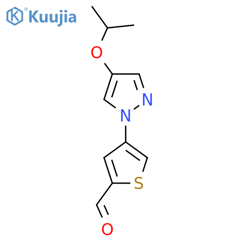 4-[4-(propan-2-yloxy)-1H-pyrazol-1-yl]thiophene-2-carbaldehyde structure