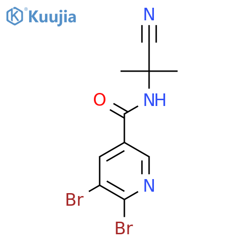 5,6-dibromo-N-(1-cyano-1-methylethyl)pyridine-3-carboxamide structure