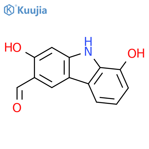 9H-Carbazole-3-carboxaldehyde,2,8- dihydroxy- structure
