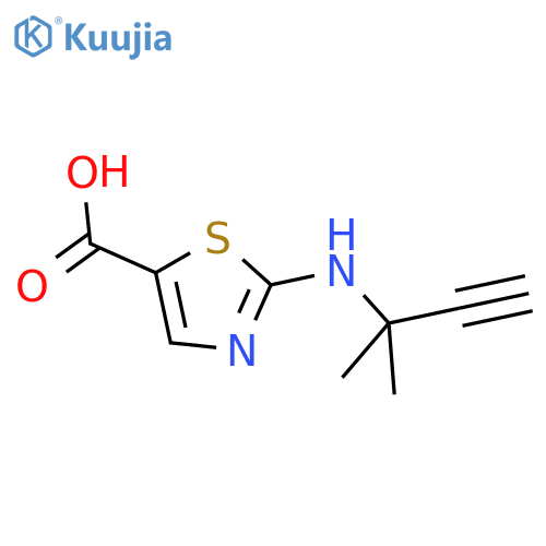 2-[(2-Methylbut-3-yn-2-yl)amino]-1,3-thiazole-5-carboxylic acid structure