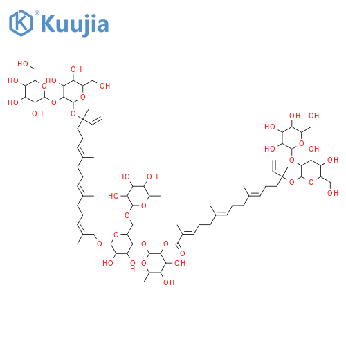 (3S,6E,10E,14Z)-16-({6-deoxy-2-O-[(2E,6E,10E,14S)-14-{[2-O-(beta-D-glucopyranosyl)-beta-D-glucopyranosyl]oxy}-2,6,10,14-tetramethylhexadeca-2,6,10,15-tetraenoyl]-alpha-L-mannopyranosyl-(1->6)-beta-D-glucopyranosyl-(1->3)-6-deoxy-alpha-L-mannopyranosyl}oxy structure