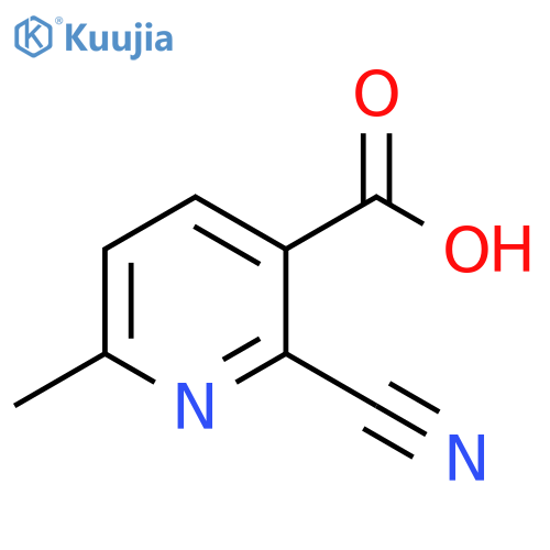 2-cyano-6-methyl-3-Pyridinecarboxylic acid structure