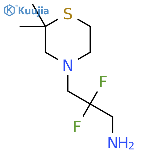 3-(2,2-Dimethylthiomorpholin-4-yl)-2,2-difluoropropan-1-amine structure