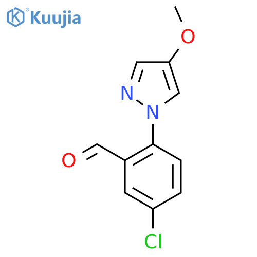 5-chloro-2-(4-methoxy-1H-pyrazol-1-yl)benzaldehyde structure