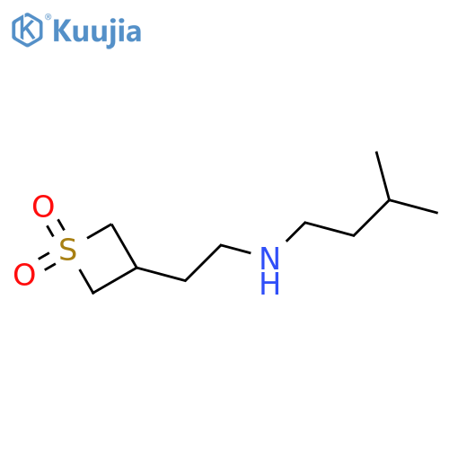 3-{2-[(3-methylbutyl)amino]ethyl}-1λ?-thietane-1,1-dione structure