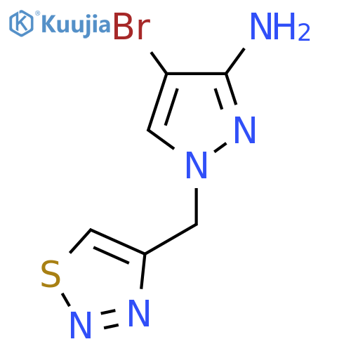 4-Bromo-1-[(1,2,3-thiadiazol-4-yl)methyl]-1H-pyrazol-3-amine structure