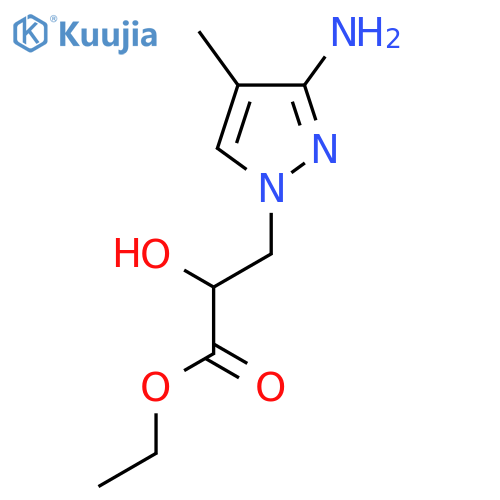 ethyl 3-(3-amino-4-methyl-1H-pyrazol-1-yl)-2-hydroxypropanoate structure