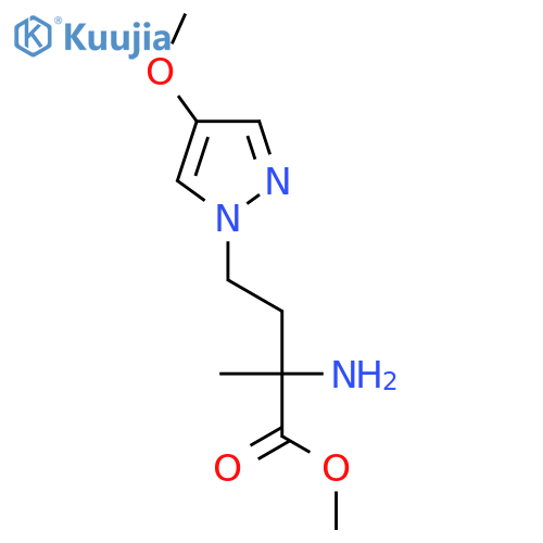 methyl 2-amino-4-(4-methoxy-1H-pyrazol-1-yl)-2-methylbutanoate structure