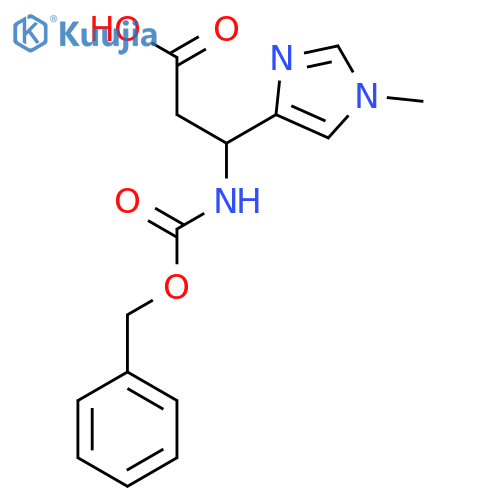 3-{[(benzyloxy)carbonyl]amino}-3-(1-methyl-1H-imidazol-4-yl)propanoic acid structure