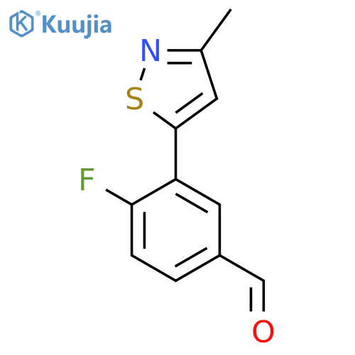 4-Fluoro-3-(3-methyl-1,2-thiazol-5-yl)benzaldehyde structure
