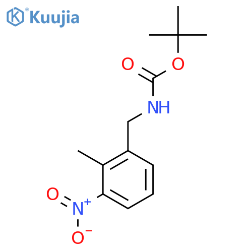 tert-butyl N-[(2-methyl-3-nitrophenyl)methyl]carbamate structure