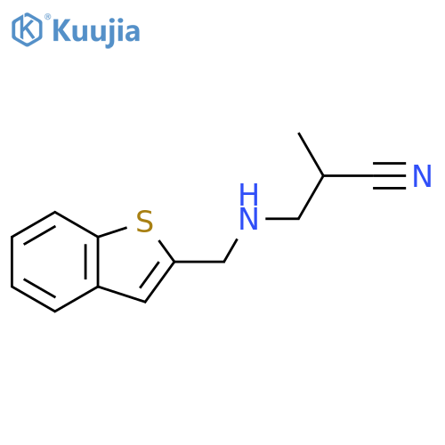 3-{[(1-Benzothiophen-2-yl)methyl]amino}-2-methylpropanenitrile structure