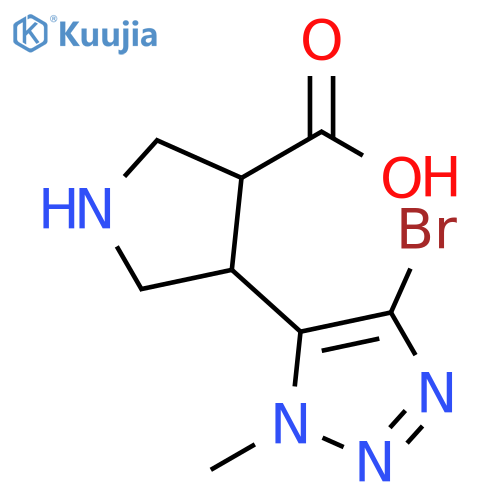4-(4-bromo-1-methyl-1H-1,2,3-triazol-5-yl)pyrrolidine-3-carboxylic acid structure