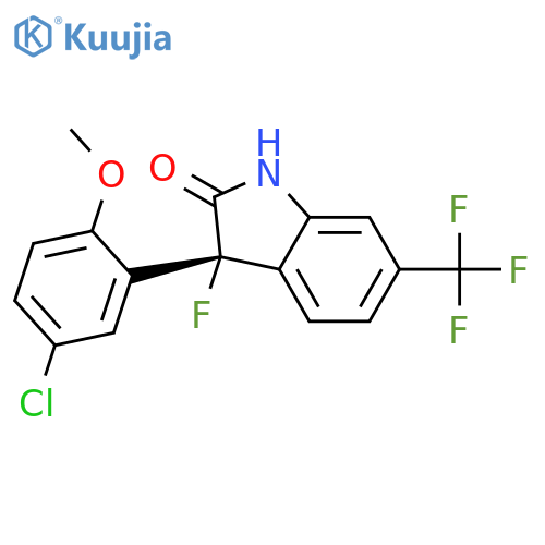 (3r)-3-(5-chloro-2-methoxyphenyl)-3-fluoro-6-(trifluoromethyl)-1, 3-dihydro-2h-indol-2-one structure