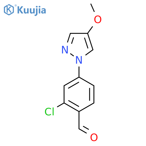 2-chloro-4-(4-methoxy-1H-pyrazol-1-yl)benzaldehyde structure