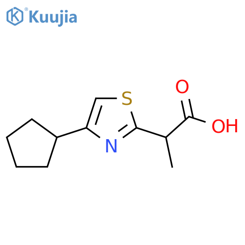 2-(4-Cyclopentyl-1,3-thiazol-2-yl)propanoic acid structure