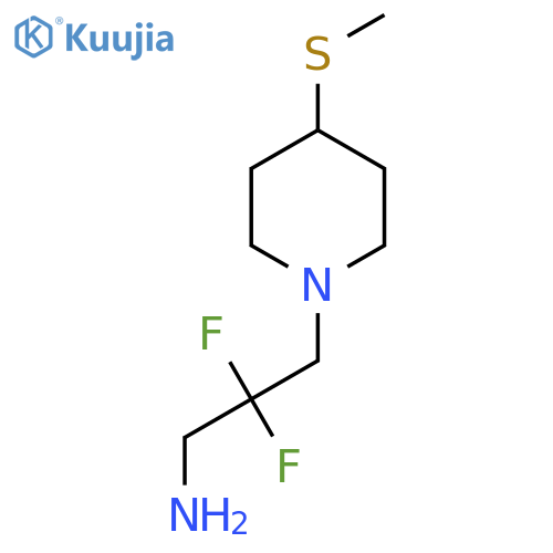 2,2-Difluoro-3-[4-(methylsulfanyl)piperidin-1-yl]propan-1-amine structure