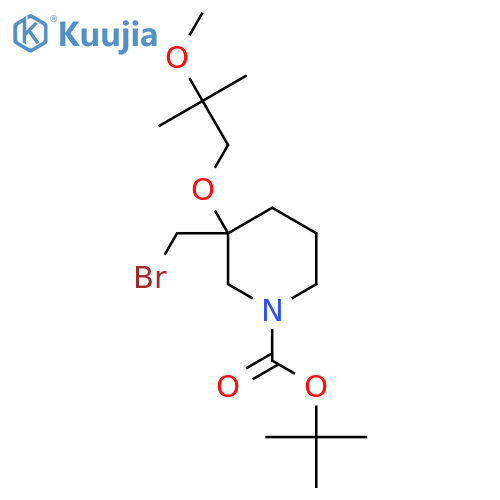 Tert-butyl 3-(bromomethyl)-3-(2-methoxy-2-methylpropoxy)piperidine-1-carboxylate structure