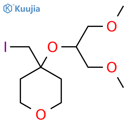 4-[(1,3-Dimethoxypropan-2-yl)oxy]-4-(iodomethyl)oxane structure