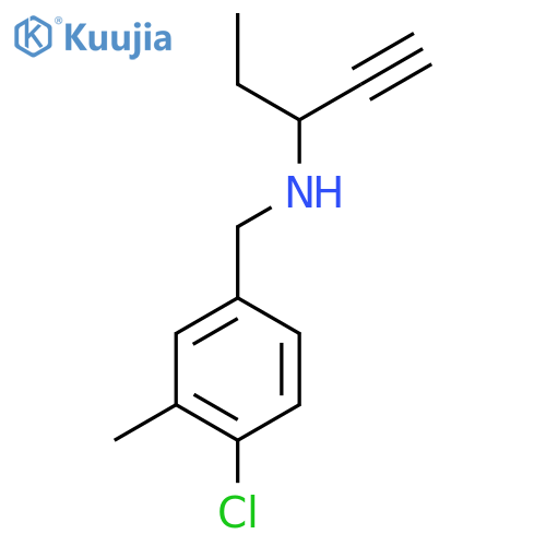 [(4-Chloro-3-methylphenyl)methyl](pent-1-yn-3-yl)amine structure