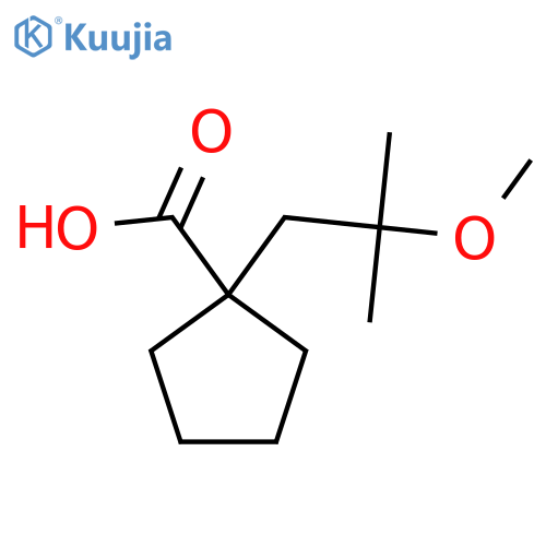 1-(2-Methoxy-2-methylpropyl)cyclopentane-1-carboxylic acid structure