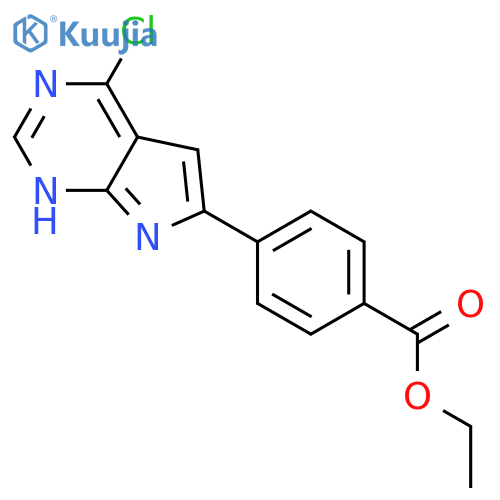ethyl 4-{4-chloro-7H-pyrrolo[2,3-d]pyrimidin-6-yl}benzoate structure