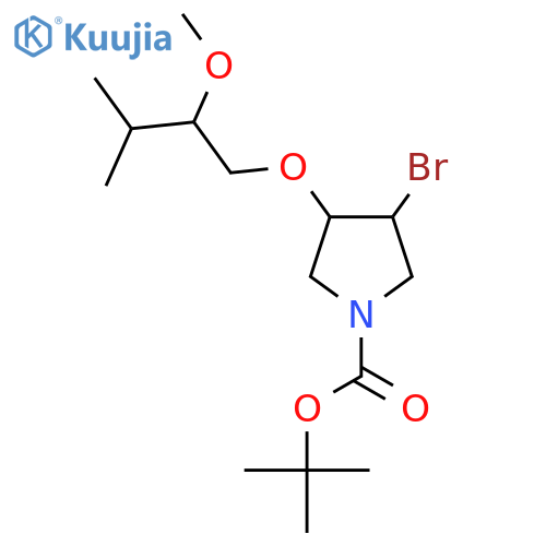 Tert-butyl 3-bromo-4-(2-methoxy-3-methylbutoxy)pyrrolidine-1-carboxylate structure