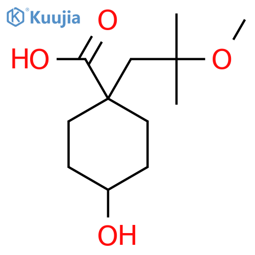 4-Hydroxy-1-(2-methoxy-2-methylpropyl)cyclohexane-1-carboxylic acid structure