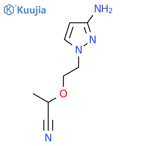 2-[2-(3-amino-1H-pyrazol-1-yl)ethoxy]propanenitrile structure