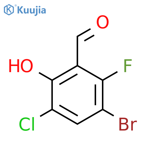 3-Bromo-5-chloro-2-fluoro-6-hydroxybenzaldehyde structure