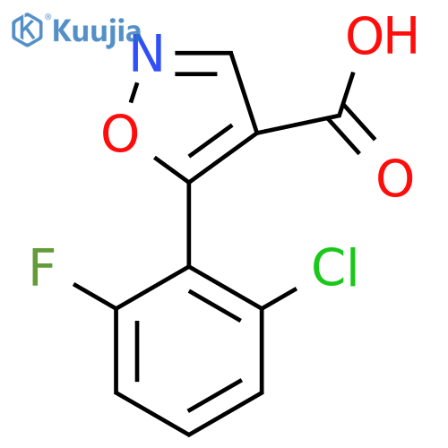 5-(2-chloro-6-fluorophenyl)-1,2-oxazole-4-carboxylic acid structure