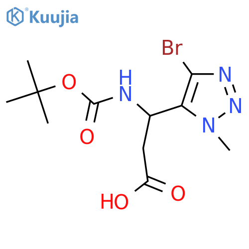 3-(4-bromo-1-methyl-1H-1,2,3-triazol-5-yl)-3-{[(tert-butoxy)carbonyl]amino}propanoic acid structure