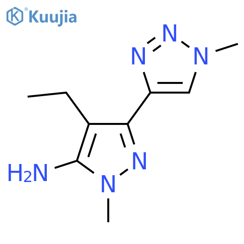4-ethyl-1-methyl-3-(1-methyl-1H-1,2,3-triazol-4-yl)-1H-pyrazol-5-amine structure