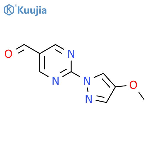 2-(4-Methoxy-1H-pyrazol-1-yl)pyrimidine-5-carbaldehyde structure