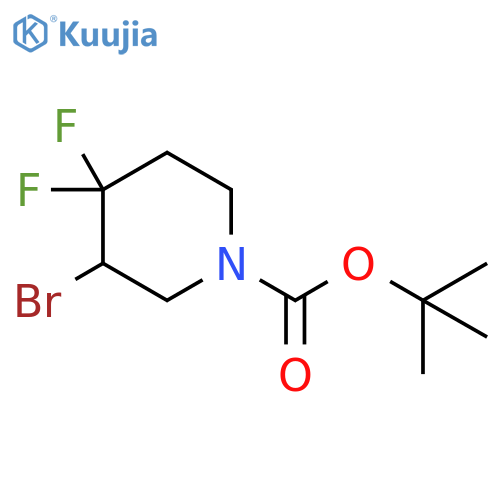 tert-butyl 3-bromo-4,4-difluoropiperidine-1-carboxylate structure