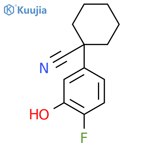 1-(4-Fluoro-3-hydroxyphenyl)cyclohexane-1-carbonitrile structure
