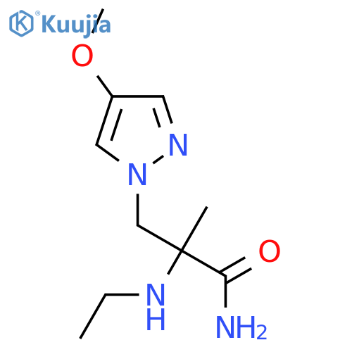 2-(ethylamino)-3-(4-methoxy-1H-pyrazol-1-yl)-2-methylpropanamide structure
