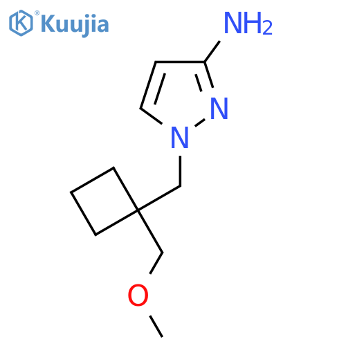 1-{[1-(methoxymethyl)cyclobutyl]methyl}-1H-pyrazol-3-amine structure