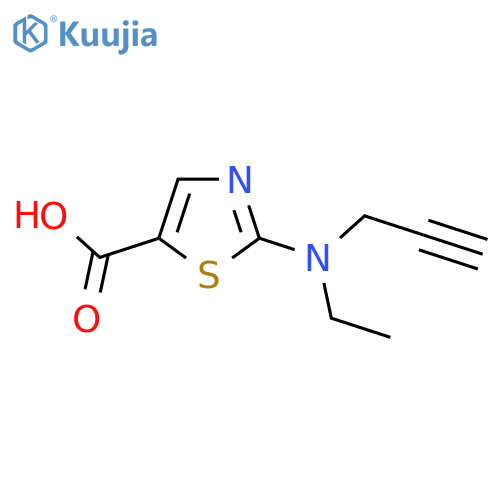2-[Ethyl(prop-2-yn-1-yl)amino]-1,3-thiazole-5-carboxylic acid structure