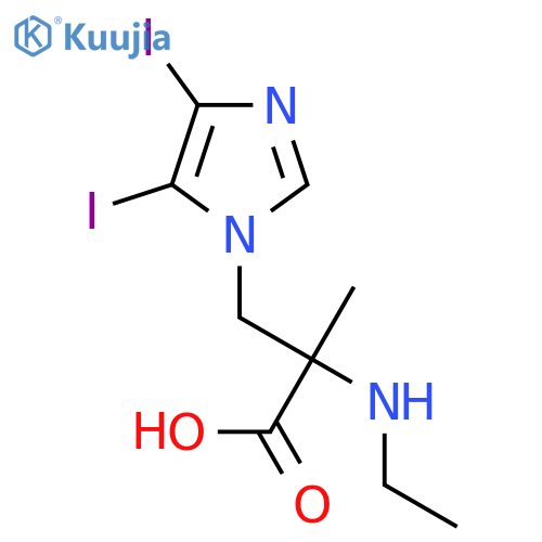 3-(4,5-diiodo-1H-imidazol-1-yl)-2-(ethylamino)-2-methylpropanoic acid structure