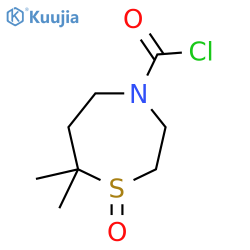 7,7-Dimethyl-1-oxo-1lambda4,4-thiazepane-4-carbonyl chloride structure