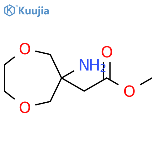1,4-Dioxepane-6-acetic acid, 6-amino-, methyl ester structure