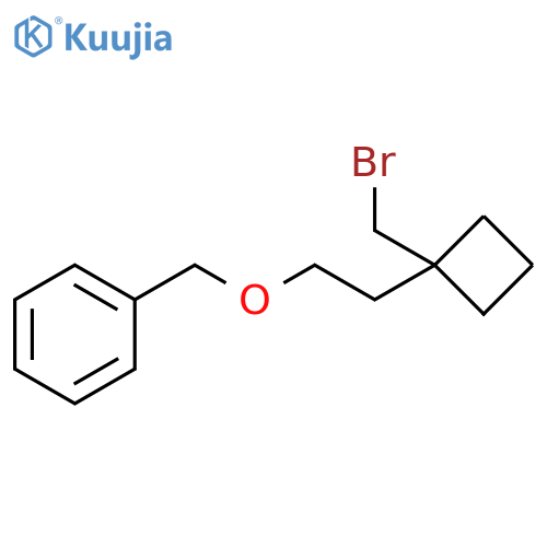 Benzene, [[2-[1-(bromomethyl)cyclobutyl]ethoxy]methyl]- structure